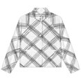 thumbnail image 4 of Jackets for Women Winter Coat Jackets Flannel Stand Collar Jacket(Abstract Crisscross Line Pattern,Size:S-4XL), 4 of 7