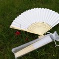 thumbnail image 3 of BESTONZON 50pcs Drawstring Organza Folding Hand Fan Pouch Party Wedding Favor Gift Bags (White), 3 of 5