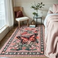 thumbnail image 5 of SUNDEREY Butterfly Runner Rug 8 ft, Non-Skid Washable Floral Carpet for Hallway/Kitchen, Super Soft Pink Boho Rug for Girls Bedroom, Bathroom & Laundry Room - Indoor Runner for Entryway Decor, 5 of 6