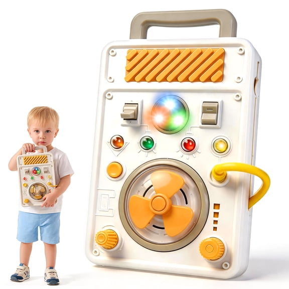 Caunedy Busy Board Montessori Toy,Educational Toy with Light,Sound & Convenient Handle,Sensory Board Switch Toy Gifts for Toddlers 1-3 Years Old
