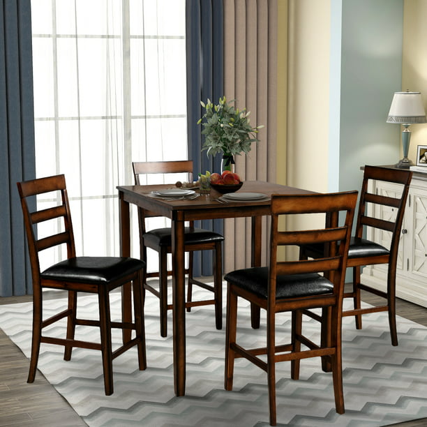 Wooden Kitchen Dining Set Room, Counter Height Dining Table And Chair Set