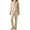 Beige, variant on Tnhcen Women's 2 Pieces V-neck Solid Color Pajamas Set Long Sleeved Pants Nightwear Homewear Set M-4XL