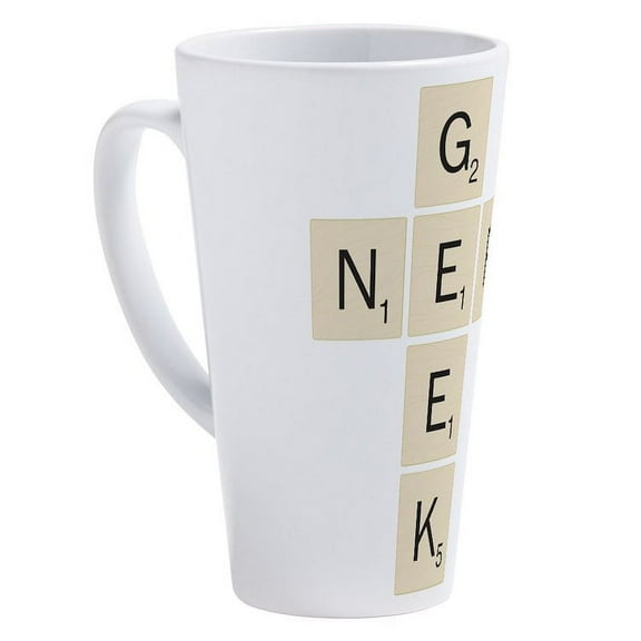 CafePress - Scrabble Geek Nerd - 17 Oz White Ceramic Latte Mug