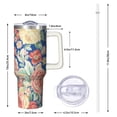 thumbnail image 3 of 1pc Bohemian flowers-1 40oz Tumbler with Straw & Handle - Insulated Stainless Steel Cup | Holiday Gift for Man Women (Christmas, Valentine's, Birthday), 3 of 5
