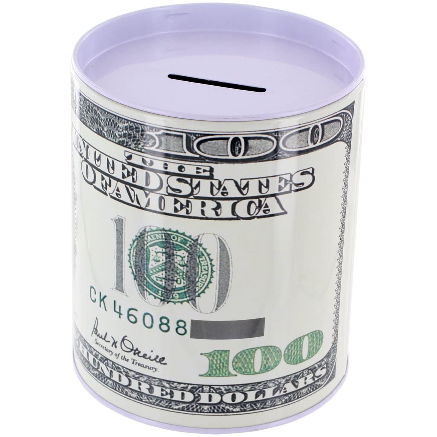 Savings Piggy Bank $50 BILL TIN CAN METAL COIN MONEY BANK *Cute ~ Great Gift 
