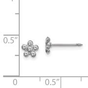 Inverness 14k White Gold Clear Crystal Flower Post Piercing Earrings