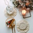 thumbnail image 4 of SHAR Cotton Coaster Coffee Mug Mat with Tassel Bohemian Style Bar, 4 of 5