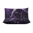 thumbnail image 3 of 3 Pcs Soft Bedding Set, Includes 1 Duvet Cover with Zipper And 2 Pillow,Shams Purple Wolf King(102"×90"), 3 of 8