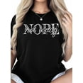 thumbnail image 6 of Women's T-Shirt NOPE Not Today Street Art Simple Short Sleeve Casual Tee Classic Crew Neck T Shirt for Women Black, L, 6 of 7