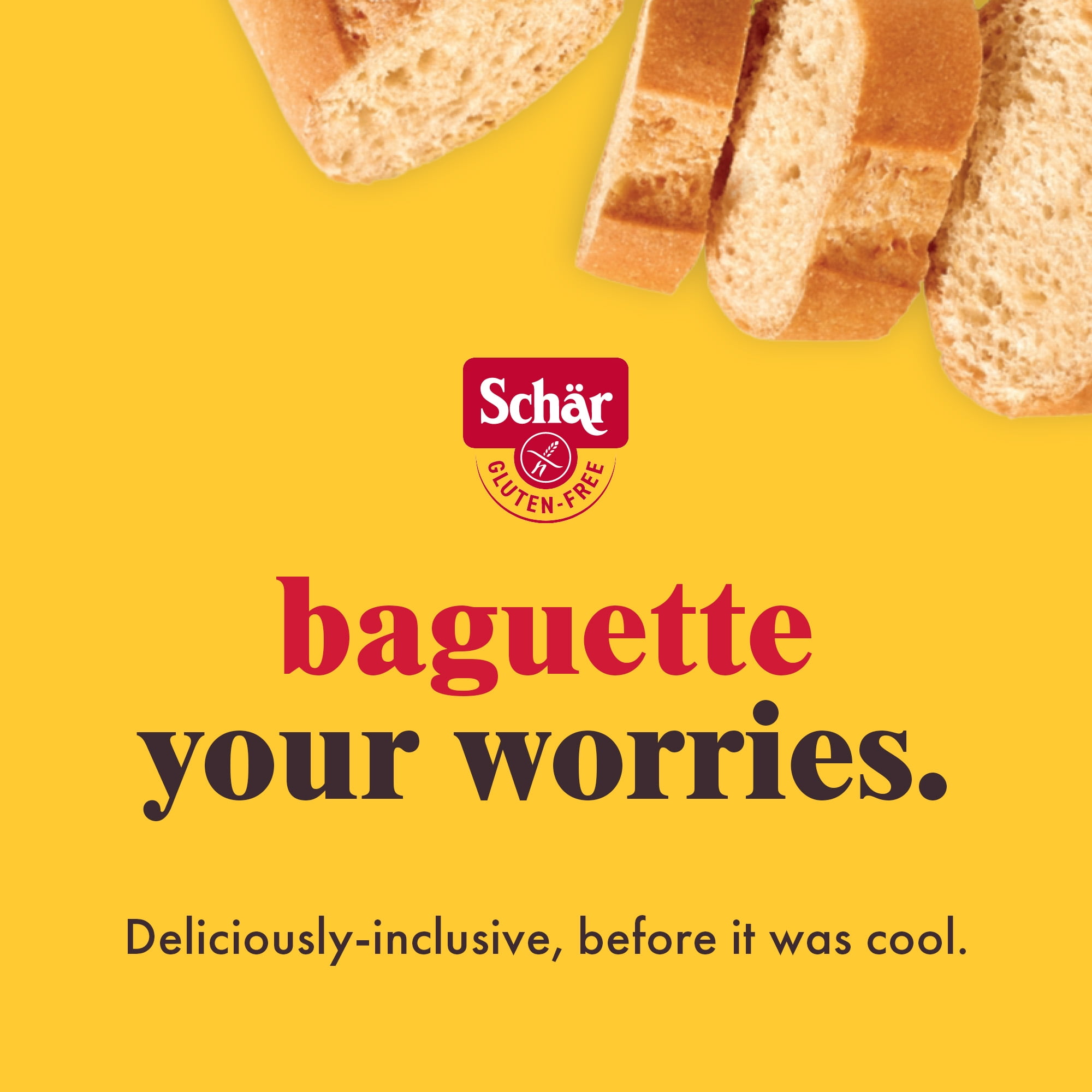 Schar Gluten Free Full Baguette French Bread Loaf, Regular, Shelf-Stable, 12.3 oz (2 Count)