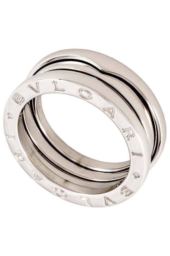 Pre-Owned BVLGARI B-zero1 2-Band Ring, #53, 18K White Gold, 8.6g