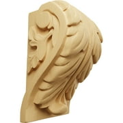 Ekena Millwork 4 1/2"W x 3 3/4"D x 7"H Extra Large Acanthus Leaf Block Corbel, Alder