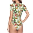 thumbnail image 4 of Easygdp Mushrooms Gnomes Women's One-Piece Swimsuit Slim Fit Crew Neck Bodysuit Athletic Swimwear with Concealed Buckle - Large, 4 of 9