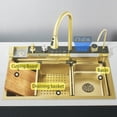 thumbnail image 2 of Gold Smart digital waterfall kitchen sink, 29.5"Drop In Stainless Steel Single Bowl Sink, 2 of 7