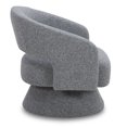 thumbnail image 5 of CHITA Swivel Fabric Accent Chair with Open Back&Wood Base,Modern Armchairs for Living Room Bedroom,Gray, 5 of 9