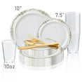 thumbnail image 2 of Smarty White Gold Vintage Disposable Plastic Wedding Value Set (60 Guests), 2 of 7