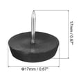 thumbnail image 2 of Deslizadores de muebles de plástico con clavo Uxcell 100 piezas 19.5 mm de diámetro para proteger patas de mesas, sillas y sofás, color blanco, negro 17x17x4.5mm, 2 of 5