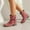 Pink, variant on Women Mid Calf Boots Round Toe Chunk Flock Bow Decoration Boot Fashion Elegant Comfortable Booties Pink 39