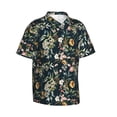 thumbnail image 2 of Balery Watercolor Floral Print Men's Hawaiian Shirts Short Sleeve Beach Shirt Relaxed Fit Vacation Button Down Shirts-X-Large, 2 of 9