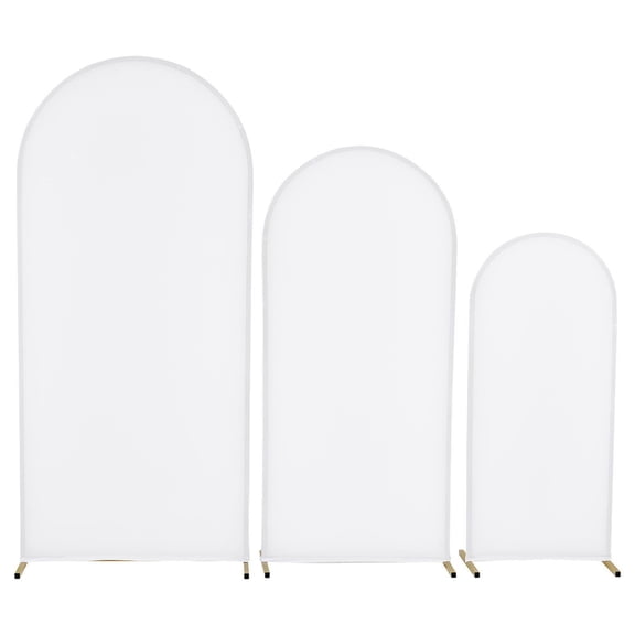 Gold Metal Arch Backdrop Stand Set of 3 6ft 5ft 4ft Stable Easy Assembly with Cover for Wedding Birthday Party Graduation Celebration Ceremony Decoration