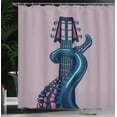 thumbnail image 4 of Ambesonne Octopus Shower Curtain, Guitar Music, 69"Wx84"L, Lilac Blue, 4 of 5