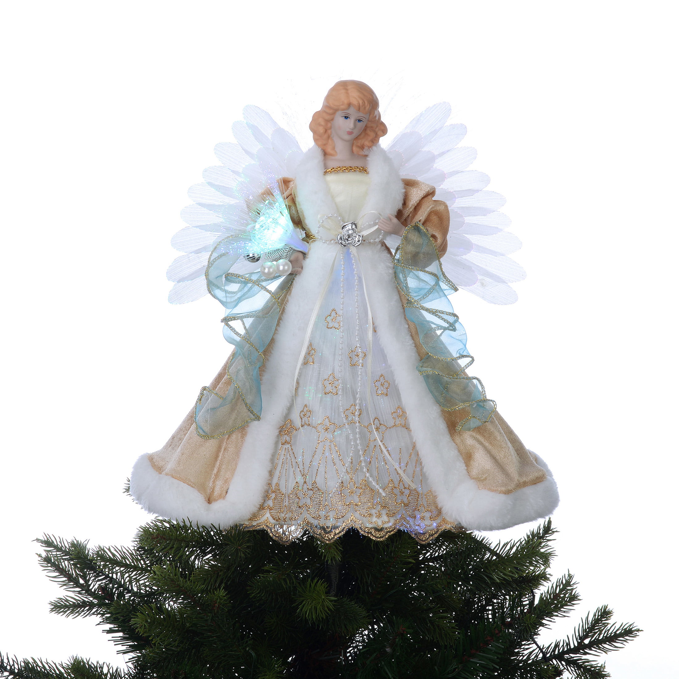 Miracleart Angel Treetop, Angel Christmas Tree Topper for Halloween Tree  Christmas Tree Home Decoration with 10-Light and Remote Control Function 12