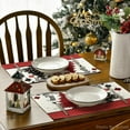 thumbnail image 4 of mubwai Pine Trees Snowflake Polka Dot Merry Christmas Placemats for Dining Table, 12 x 18 Inch Seasonal Winter Washable Table Mats Set of 4, 4 of 6