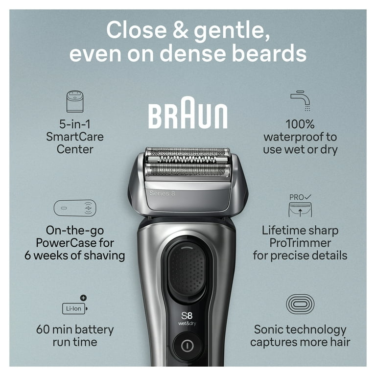 Braun Series 8 Electric Shaver for Men, 5in1 SmartCare Center