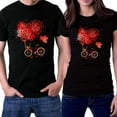 thumbnail image 4 of DPTALR Hauts de la Saint-Valentin pour Femmes T-Shirt Imprimé Décontracté Manches Courtes Col Rond Blouse, 4 of 6