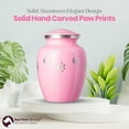 thumbnail image 4 of Ottillie Paws Series Pet Cremation Urn - X-Large, Ardent Pink Painted Finish/Horizontal Pewter Paws, 4 of 4