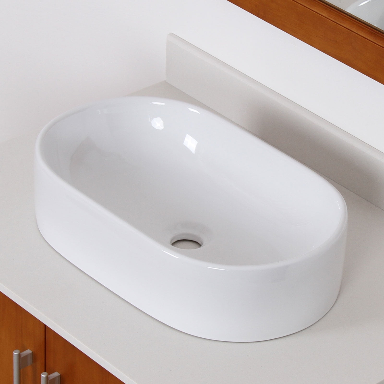 Elite Ceramic Oval Vessel Bathroom Sink Com