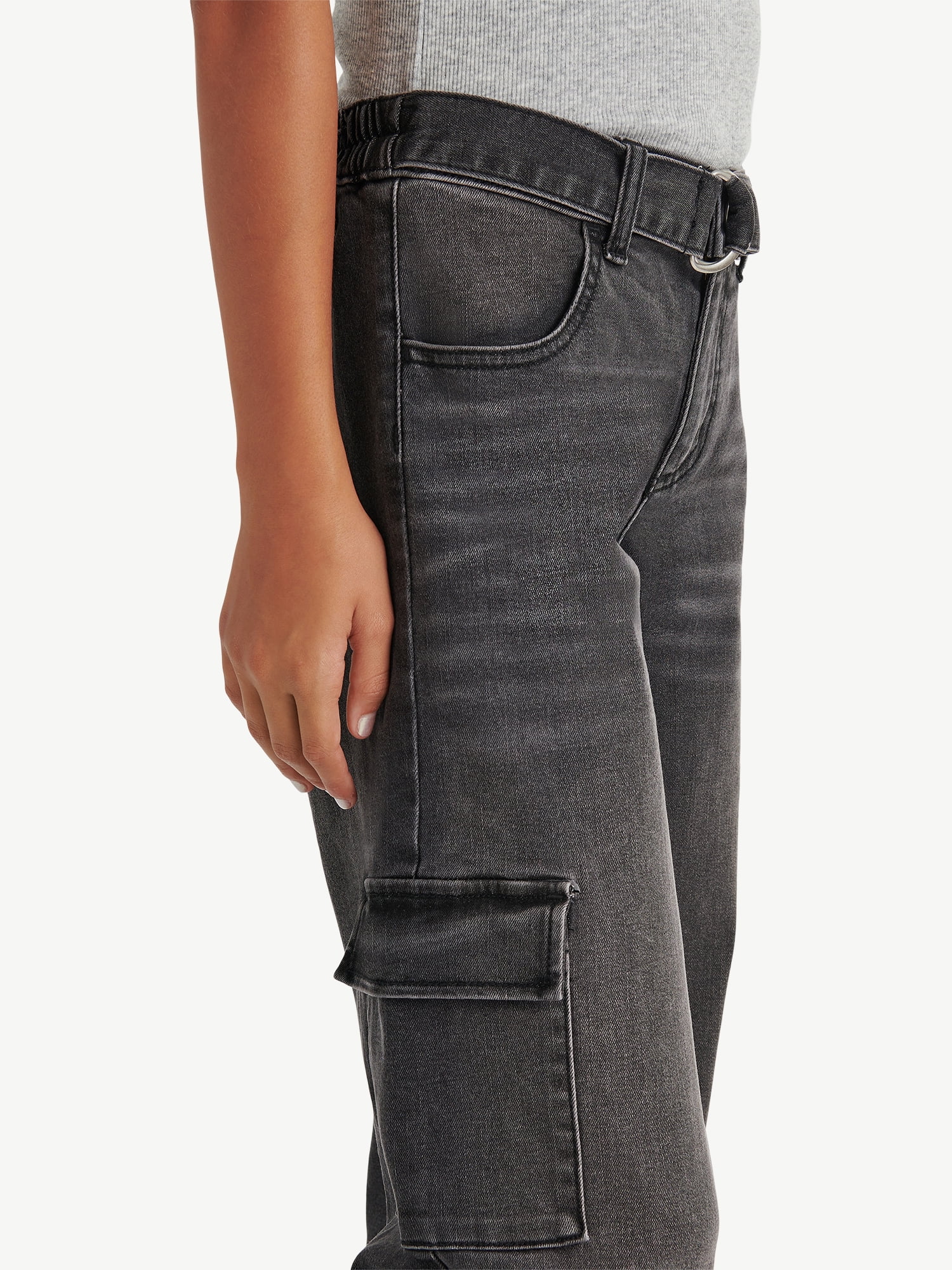 ALMOSTBLACK DENIM BELTED WIDE PANTS 黒 2
