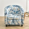 thumbnail image 2 of CJC 2-Piece Club Chair Slipcover Printed Tub Chair Cover with Cushion Cover, Armchair Covers Round Barrel Chair Covers with Elastic Bottom for Bar Counter Living Room (Pattern-03), 2 of 9