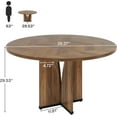 thumbnail image 2 of Tribesigns 39.37-Inch Round Dining Table, Rustic Brown Wooden Kitchen Table for 4 People, Farmhouse Style Table for Dining Room or Living Room, 2 of 5