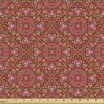 thumbnail image 2 of Antique Oriental Fabric by the Yard Upholstery, Circular Petals Floral Inspired Cheery Warm Tones, Decorative Fabric for DIY and Home Accents, Pink Burnt Sienna by Ambesonne, 2 of 5