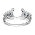 thumbnail image 5 of 14K White Gold Ring Band Wedding Sapphire Round Blue Diamond, Size 5, 5 of 7