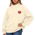 thumbnail image 5 of Sherpa Pullover Womens Fuzzy Oversized Quarter Zip Sweatshirt Thick Jacquard V Neck Fleece Sweater Winter Clothing Blue M, 5 of 5