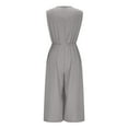 thumbnail image 5 of ABATAB Rompers for Women Loose Fit Wide Leg Jumpsuits with Pockets V Neck Casual Sleeveless Long Pants Rompers, 5 of 5