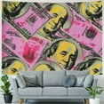 thumbnail image 4 of Autua Money Art Pop Art Tapestry Wall Hanging Unique Style Graphic Tapestries Home Wall Decor Art for Living Room Bedroom Apartment Farmhouse Dorm 40x60inch, 4 of 6
