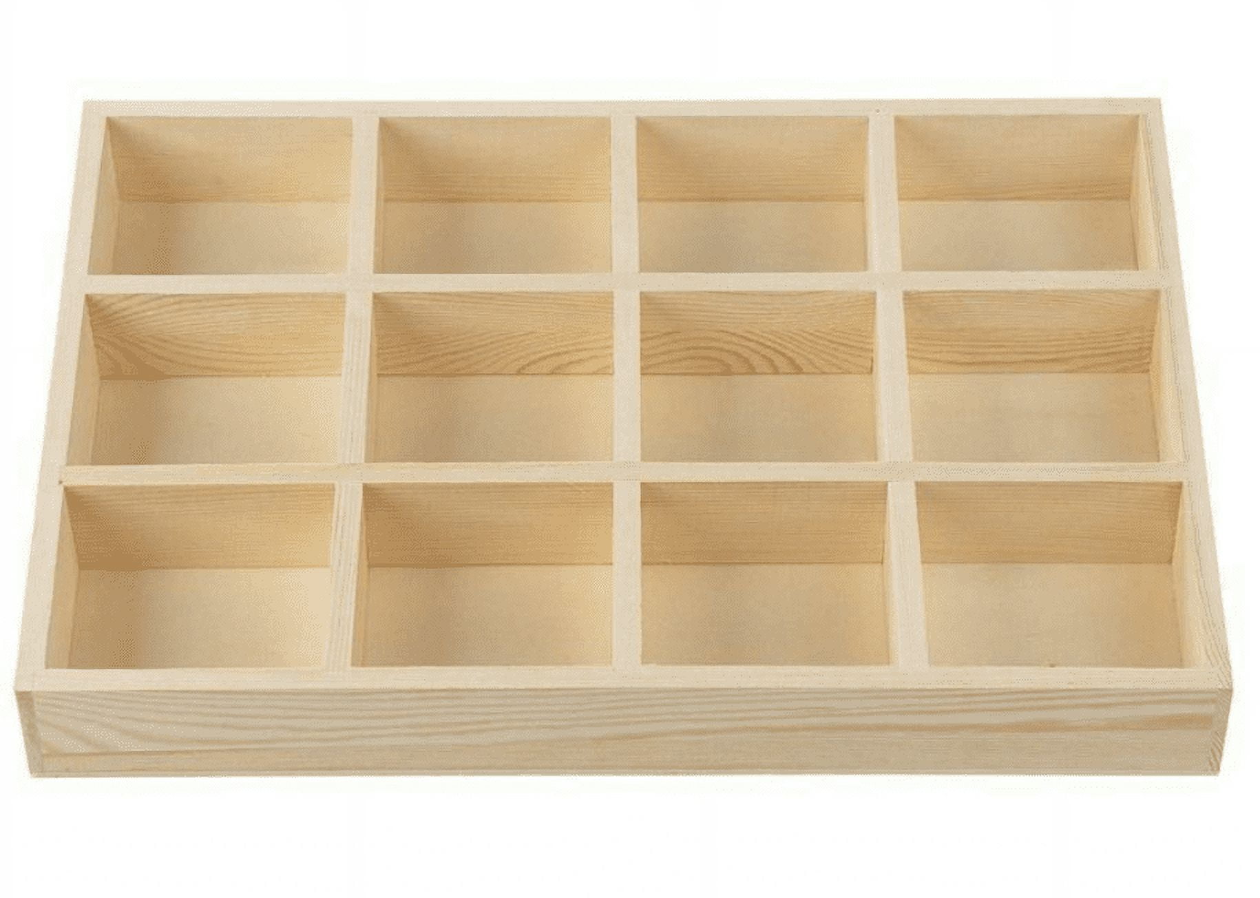 Wooden Drawer Organizer, Divided Storage Box, Tray, 12 Grids, 13.2 x 9.2 x  1.58, Pack - Baker's