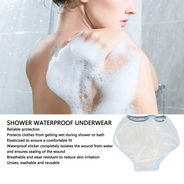 Shower Waterproof Cover, Completely Isolate Water Unisex Bath Waterproof  Underwear For Postoperation