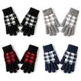 thumbnail image 4 of Women Men Outdoor Driving Lattice Warm Fleece Thick Winter Gloves Knitted Gloves Mittens GREY, 4 of 8