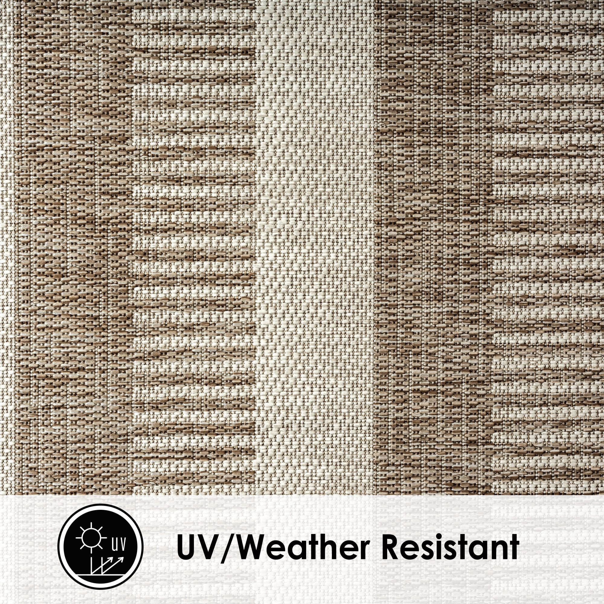 Nicole Miller New York Patio Country Charlotte Modern Striped Indoor/Outdoor Area Rug, Taupe/Ivory , 7'9"x10'2"