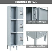 Fesbos Metal Lockers, 5/3 Doors Employees Locker,Steel Storage Cabinet for School /Gym/ Home /Office/Mudroom/Industrial Lockers(Grey/Blue)