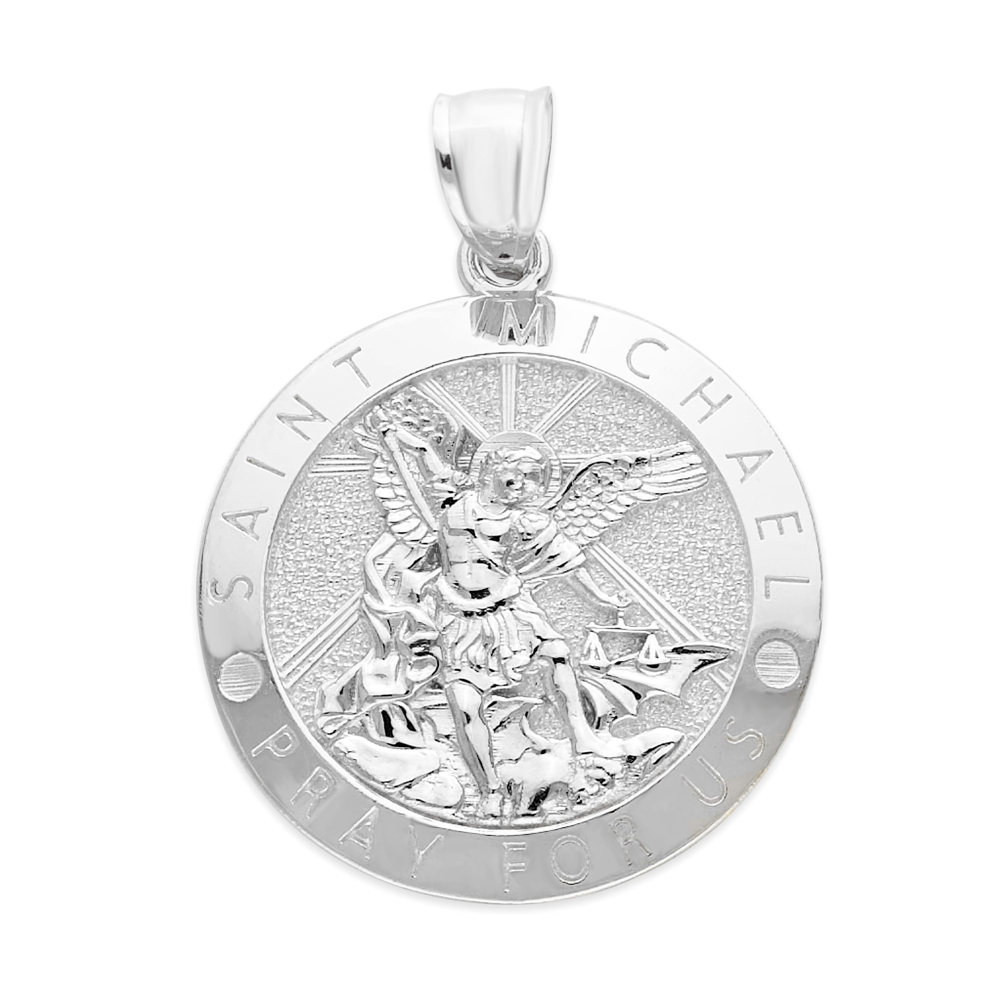 925 Sterling Silver St. Michael Pendant, Patron Saint Jewelry, Catholic Gifts for Her