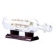 thumbnail image 2 of Sailboat Drifting Bottle With Wooden Base 3d Decorative Glass Ornament Ship In Wine Bottle 24*10.2cm New TA, 2 of 3