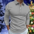 thumbnail image 3 of adviicd Men Tops Casual Pink Polo Shirt Men Men's Big and Tall Big Grey XL, 3 of 4