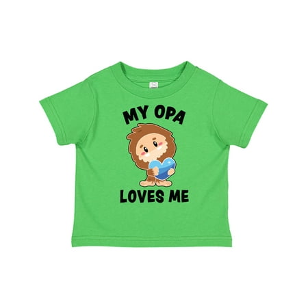 

Inktastic Cute Bigfoot My Opa Loves Me Gift Toddler Boy Girl T-Shirt