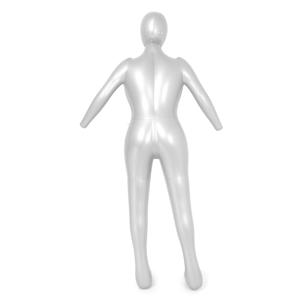 Full Body Female Inflatable Mannequin Dummy Torso Display Woman Model PVC Silver 