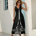 thumbnail image 5 of Alone with The Tower Paris, France Sleeveless Dress Dresses Women Summer Evening Dresses Ladies Bohemia Long Dresses, 5 of 9